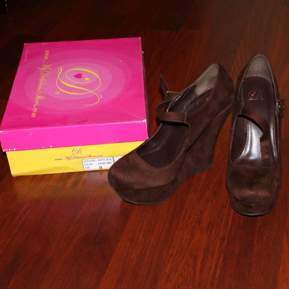 Brown Wedge Heels, Size 9